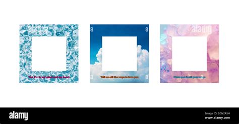 Trend, emotional photo frame frame illustration set Stock Photo - Alamy