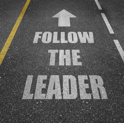 Follow the Leader Road Sign Stock Photo - Image of illustrated, blue ...