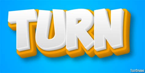 Turn Text Effect and Logo Design Word
