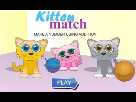 Kitten Match Gatos Matematica Math Game - YouTube