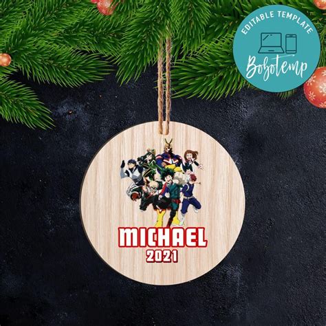 My Hero Academia Christmas Wood Ornament Gift | Bobotemp
