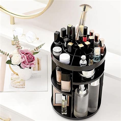 Rotating Make-up Organizer Black Cosmetic Holder 360 graden grote ...
