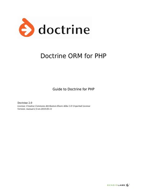 Doctrine ORM For PHP | PDF | Object Relational Mapping | Databases