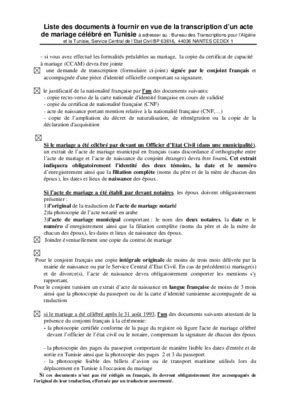 PDF document fournir pour transcription mariage PDF Télécharger Download