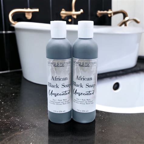 Liquid African Black Soap, Natural Hair, Face and Body Wash; 100% Pure ...