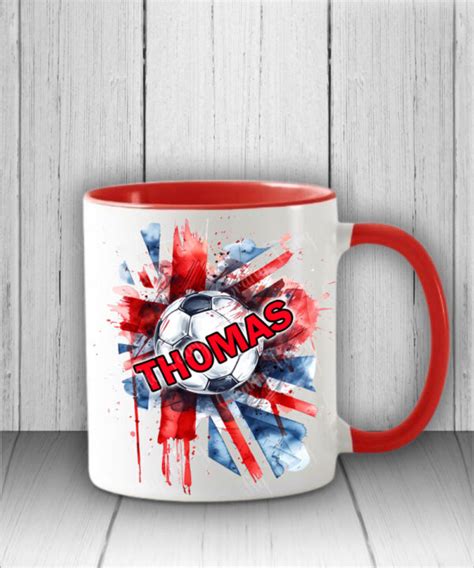 Personalised Football UK Flag Mug Gift - Football Personalised Mugs