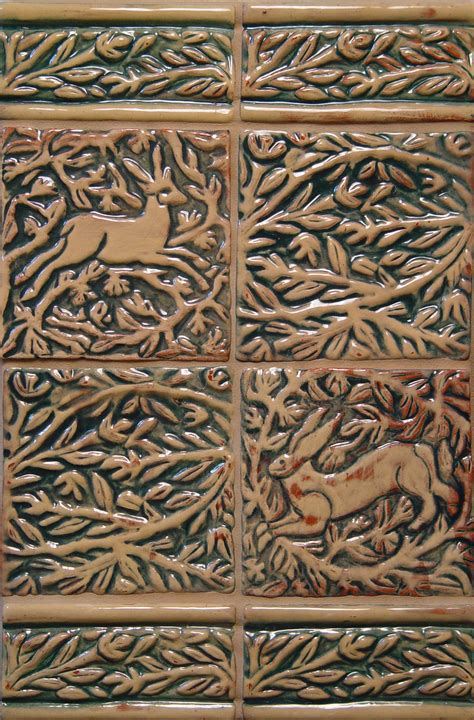 Animal Tiles in Ochre & Green glaze by Moore-Merkowitz Tile | Ceramic ...