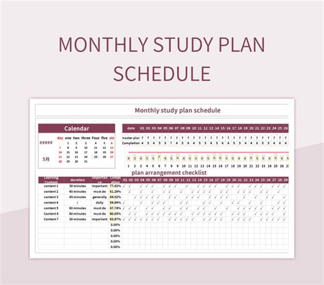 Free Study Plan Templates For Google Sheets And Microsoft Excel ...