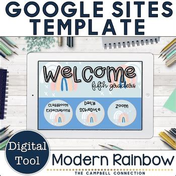 Google Sites Template | Classroom Website | Modern Rainbow Theme