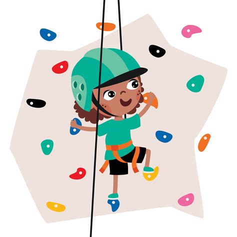 Cartoon Kid Climbing Rock Wall 13474079 Vector Art at Vecteezy