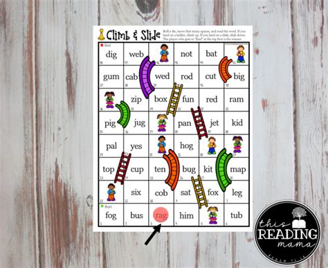 Climb & Slide CVC Review Game - This Reading Mama