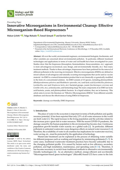 (PDF) Innovative Microorganisms in Environmental Cleanup: Effective ...