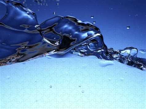 Blue Water Splash Jigsaw Puzzle by Hirkophoto - Photos.com
