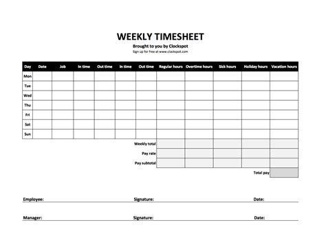 Free Time Tracking Spreadsheets | Excel Timesheet Templates
