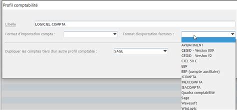 Comptabilité - Comment changer de format d'export