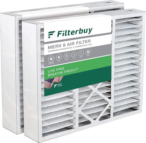 Filterbuy 20x25x5 Air Filter MERV 8 Dust Defense (2-Pack), Pleated HVAC ...