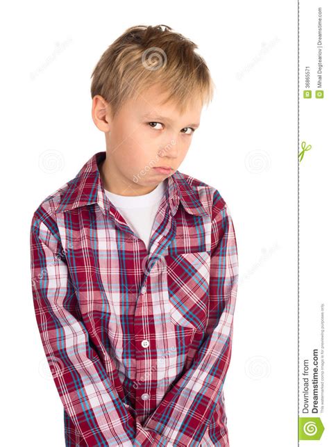 Garçon timide image stock. Image du triste, mauvais, inférieur - 36865571