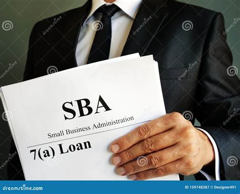 SBA 7a Loan Small Business Administration Agreement Stock Image - Image ...
