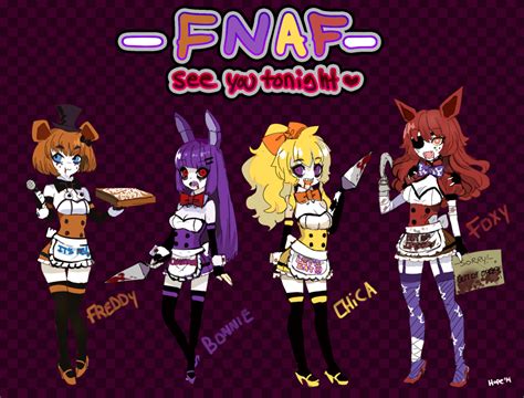 Fnaf: All female cast | Five nights at freddy's, Anime fnaf, Anime