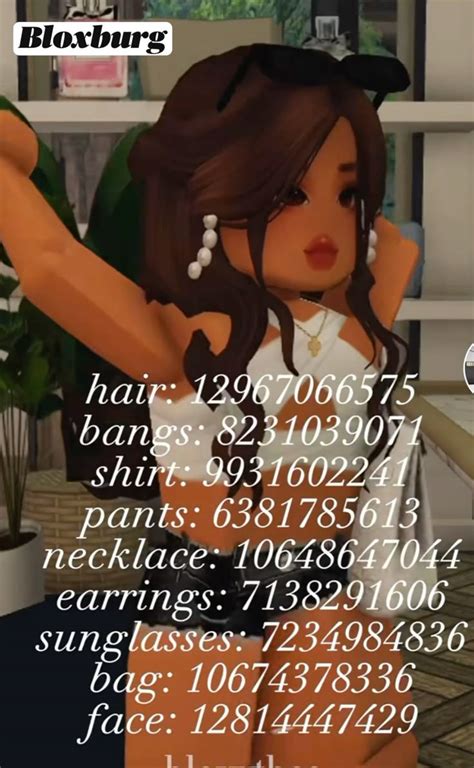 Bloxburg | Blocksburg outfit codes , Brown hair roblox, Rich outfit
