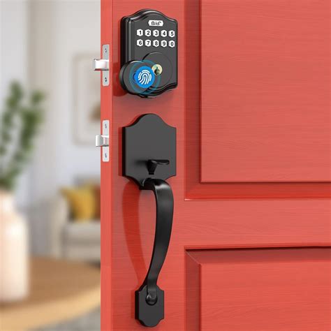 Fingerprint Front Door Lock Set with Deadbolt, Guarder Electronic Deadbolt Lock for Door,Keyless Entry Door Lock with Code/Fingerprint/Key, IP65 Alloy Material Digital Door Locks for Front Door