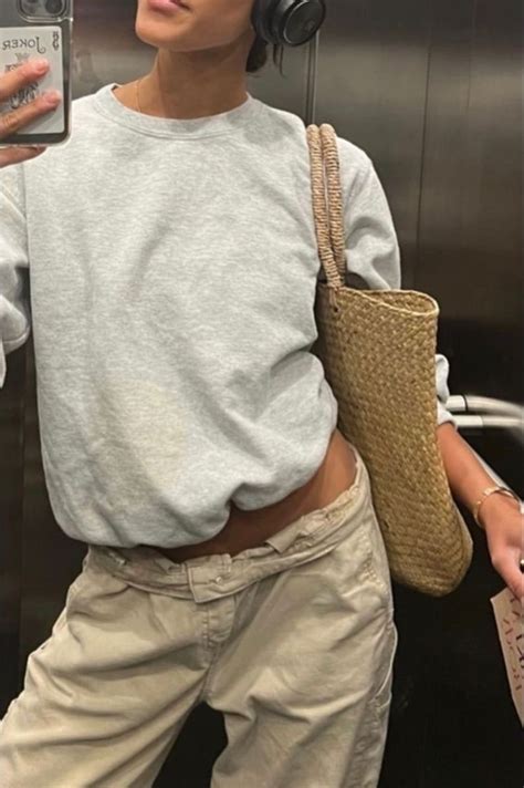 Mirror, elevator, outfit, influencer, trendy, pants, low rise, clothes ...