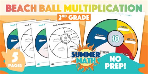 Second Grade Summertime Beach Ball Multiplication Activity