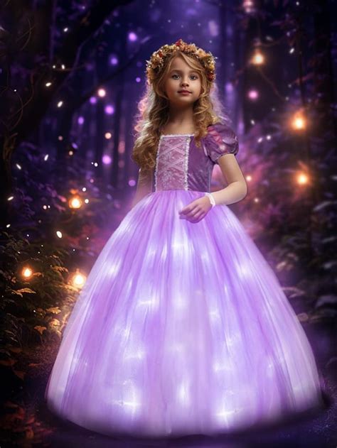 UPORPOR Light Up Princess Dress Girls Halloween Costume Christmas ...