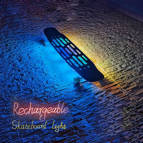 Rechargeable Skateboard Lights Led,Scooter Light,Underglow Longboard Light,Skateboard Accessory,Gift,Long Board Night Riding Lithium Battery