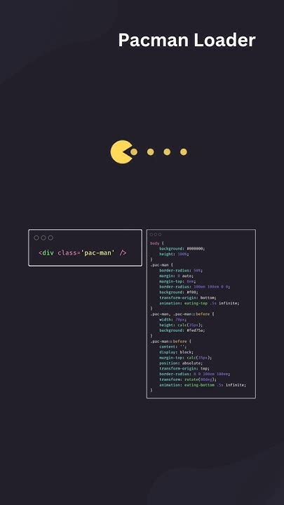 Create amazing Pacman Loader using #html #css #shorts #csstutorial # ...