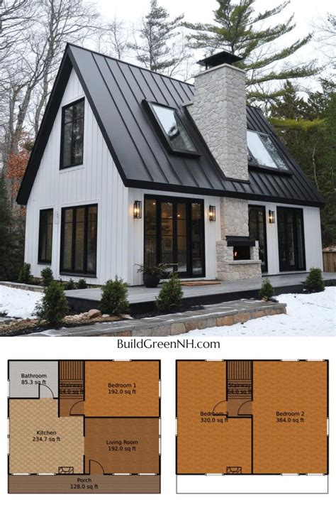 Chic A-Frame Getaway with a Forest Embrace: Cottage House Floor Plans ...