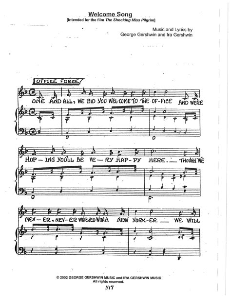 Welcome Song-1 - Gershwin