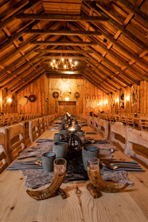 The mead hall at Ingólfsskáli Viking Restaurant | Viking house, Viking ...