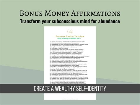 EFT Tapping Scripts Printable PDF Money Positive Affirmations Money ...