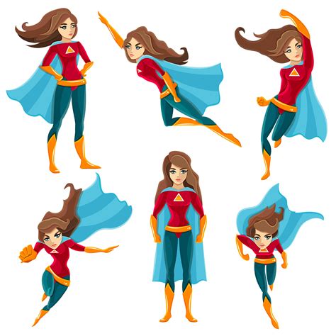Superwoman Actions Icon Set 472813 Vector Art at Vecteezy