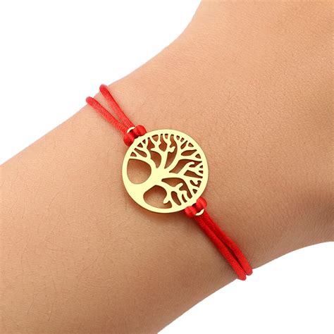 Bracelet fil rouge arbre de vie - Amour et porte-bonheur