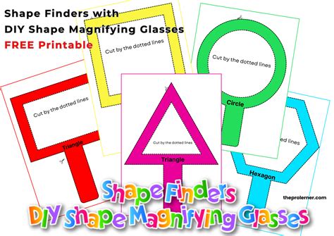 Shape Finders with DIY Shape Magnifying Glasses, FREE Printable