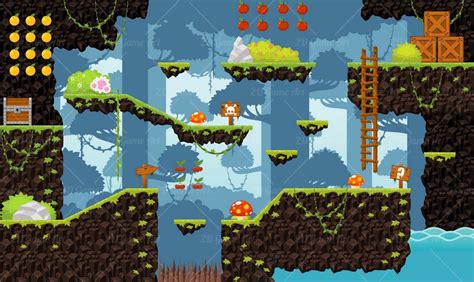 Rainforest - Platformer Tileset - Game Tilemaps