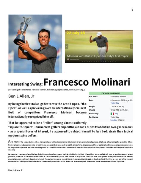 (PDF) Interesting Swing: Francesco Molinari