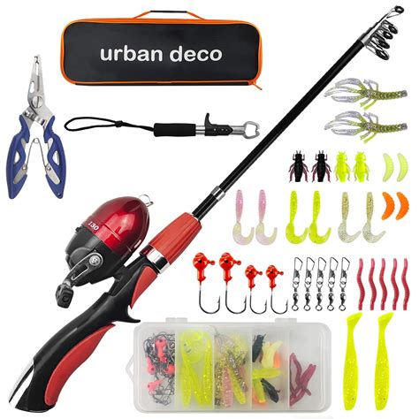 Urban Deco Kids Fishing Pole Set Portable Telescopic Kids Fishing Rod ...