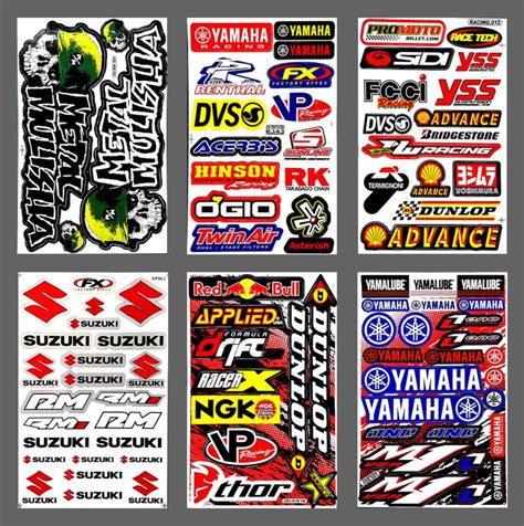Stickers Sheet Team YAMAHA Racing Stickers Sheets Motorcycle Motocoss ...