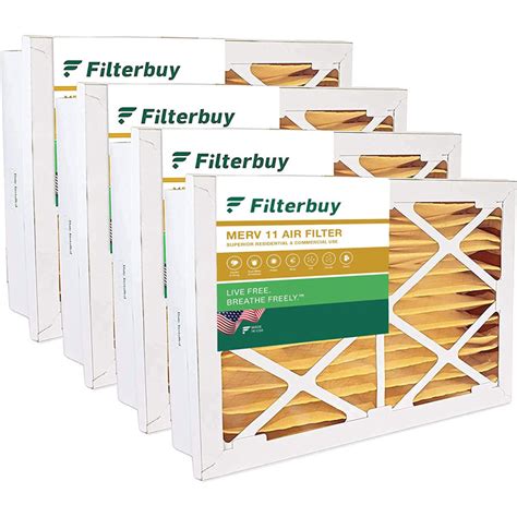 Filterbuy 20 x 25 x 5 Air Filter MERV 11, Pleated HVAC AC Furnace ...