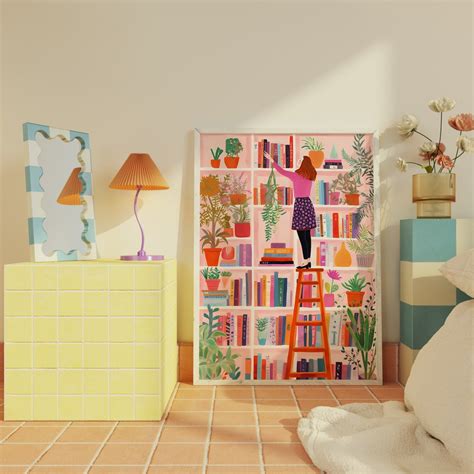 Book Lover Art Print, Book Decor, Bookworm, Library Decor, Book Lover ...