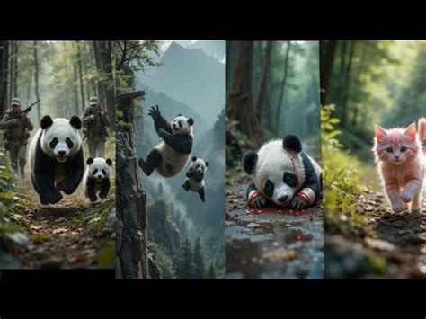 kitten rescue the panda cub|Kitten rescue||animals animation|ai shorts ...