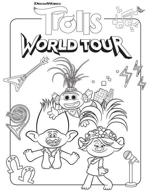 Trolls World Tour coloring pages - YouLoveIt.com
