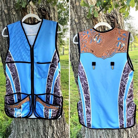 Custom Shooting Vest Leather Accent Shotgun Sports Sporting Clays Women ...