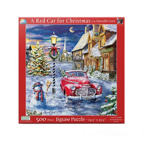 SUNSOUT INC - A Red Car for Christmas - 500 pc Jigsaw Puzzle by Artist ...