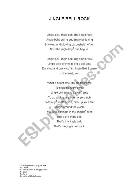 Jingle Bell Rock Printable Lyrics