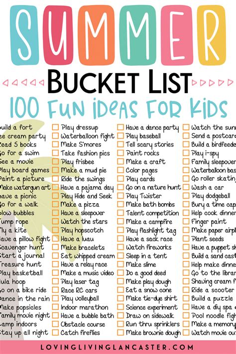 Summer Bucket List For Families: 100 Fun Ideas For Kids