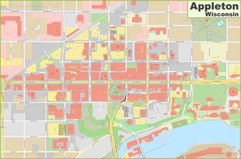 Appleton downtown map - Ontheworldmap.com